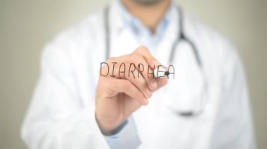 İshal, şeffaf ekranda yazma doktor