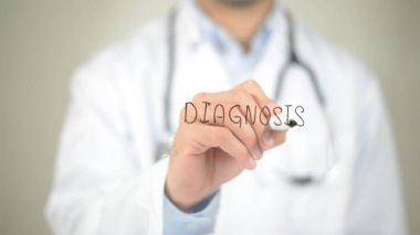 Tanı, şeffaf ekranda yazma doktor