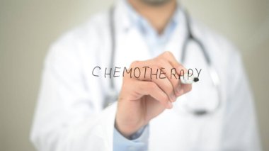 Kemoterapi, şeffaf ekranda yazma doktor