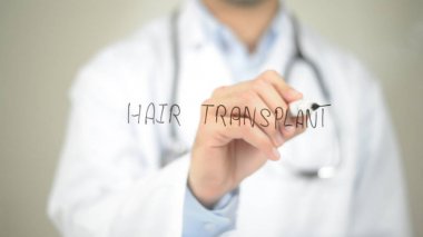 Saç ekimi, şeffaf ekranda yazma doktor
