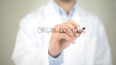 Organ bağışı, şeffaf ekranda yazma doktor