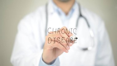 Kronik hastalık, şeffaf ekranda yazma doktor