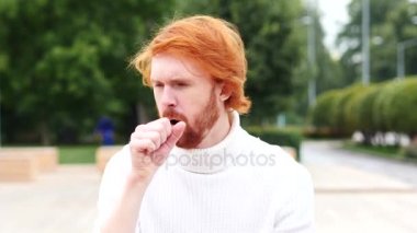 Öksürük, öksürük, açık olan hasta adam