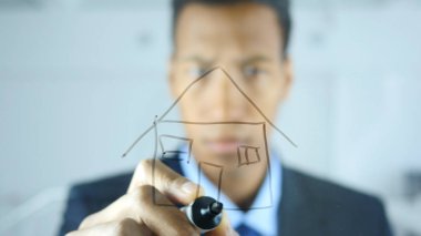 Şeffaf cam Office çizim eve