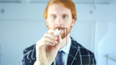 Çizim ev ofis, kırmızı tüyler şeffaf cam üzerinde