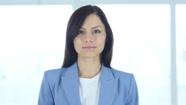 Thumbs Down by Young Businesswoman — Stock Video