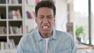 Aggressive Young African American Man Shouting and Screaming 