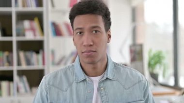 No, Young African American Man Crossing Arms in Rejection