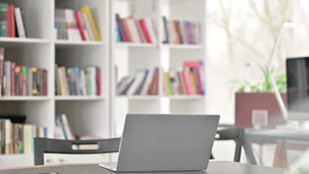 Young African American Man Coming in, Starting Work on Laptop — Stok video