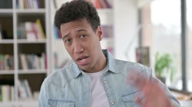 Online Video Chat by Young African American Man 