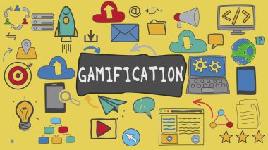 Gamification, Yellow Illustration Grafik Teknolojisi Konsepti