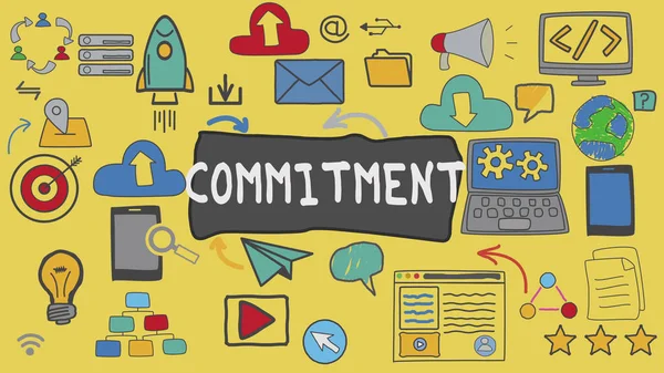Commitment, Yellow Illustration Graphic Technology Concept