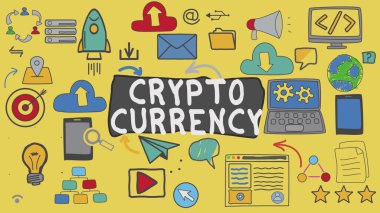 Kripto-Para Birimi, Sarı Görüntü Grafik Teknolojisi Konsepti