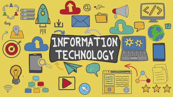 Technologie de l'information, Illustration jaune Concept de technologie graphique — Photo