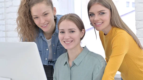 Happy Creative Designers Looking at the Camera and Smiling — Stock Photo, Image