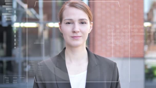 Pengakuan Wajah Kegagalan, Pemeriksaan Keamanan Businesswoman — Stok Video
