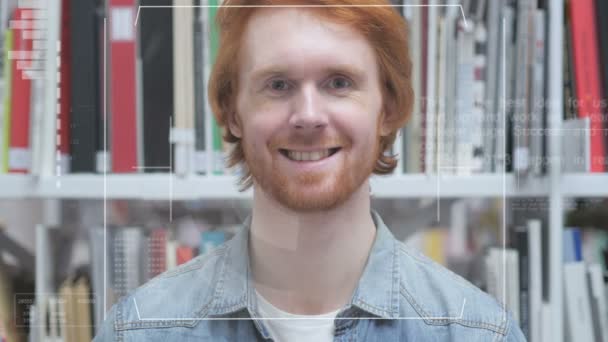 Riconoscimento facciale, Accesso alla sicurezza negato a Redhead Man — Video Stock