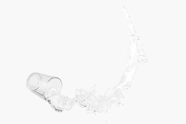 Água derramada no chão, ilustração 3D . — Fotografia de Stock