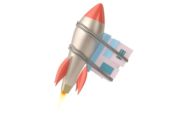 Rocket Attaché Maison Illustration — Photo