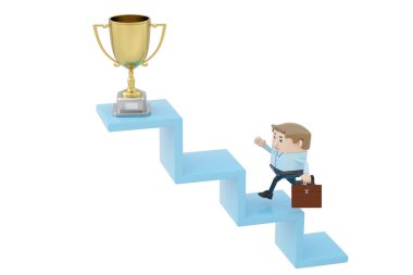 Bir çizgi film office git Gold Cup, 3d çizim.