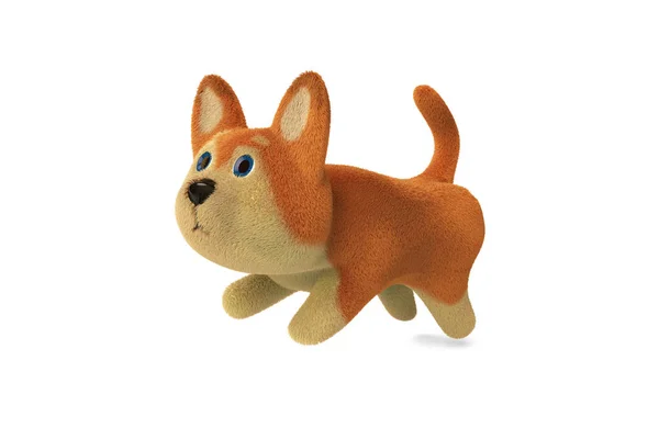 Мультфильм Прыжки с собакой, 3D иллюстрация . — стоковое фото