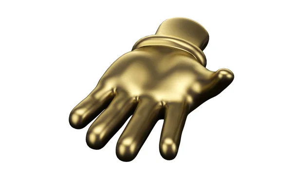Gold finger, Open hand. 3D illustration. — Stock Photo, Image