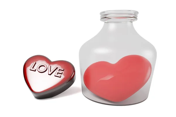 Сердце и бутылка ко Дню Святого Валентина — стоковое фото