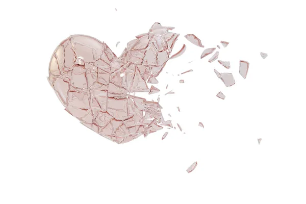 Broken glass heart-shaped — Stock Photo, Image