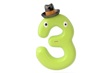 Sevimli çizgi sayısı 3 hat.3d çizim ile.