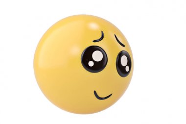 Üzgün emoticon.3d illüstrasyon.