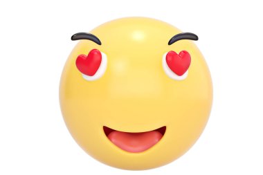 Aşk emoticon.3d resimde.