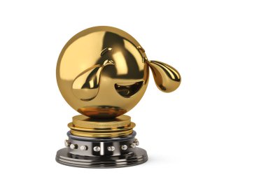 Gözyaşları altın trophy.3d çizim ile ifade.