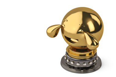 Gözyaşları altın trophy.3d çizim ile ifade.