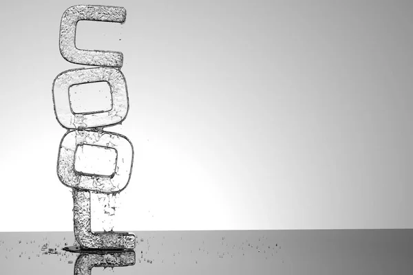 Serin buz letters.3d illüstrasyon. — Stok fotoğraf