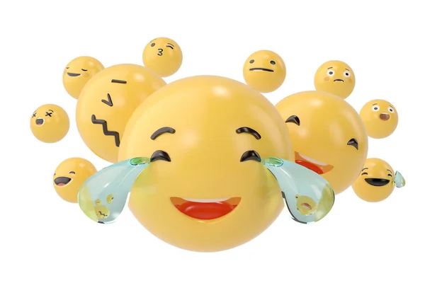 Emojis 아이콘 얼굴 표정 소셜 미디어 개념 isolat — 스톡 사진