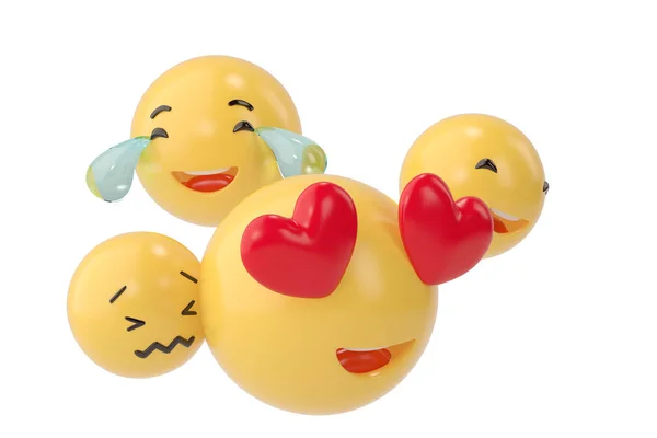 Ikony emoji z wyrazu twarzy mediów społecznych koncepcja isolat — Zdjęcie stockowe