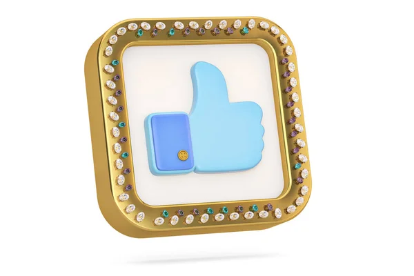 Gulllignende symbol ikon på hvit bakgrunn 3D-illustrasjon . – stockfoto