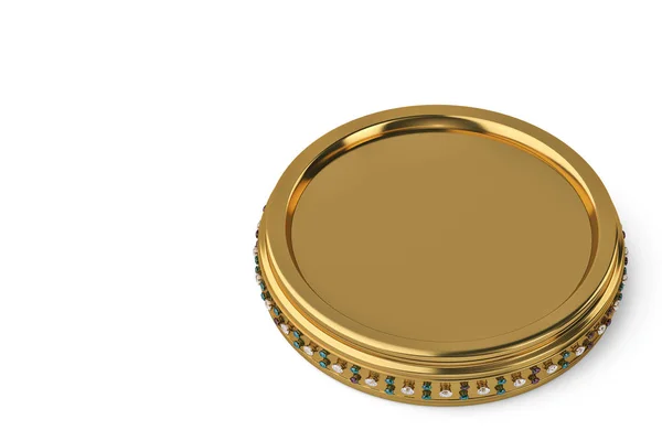 Hög kvalitet guld plattform isolerad på vit background.3d Ilus — Stockfoto