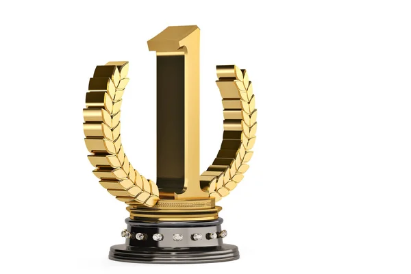 O primeiro lugar troféu, ilustração 3D . — Fotografia de Stock