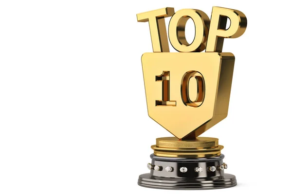 Top 10 trofeum, ilustracja 3d. — Zdjęcie stockowe