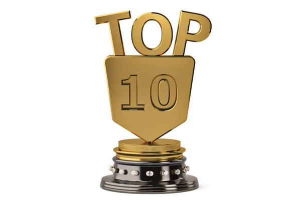 Topo 10 troféu, ilustração 3D . — Fotografia de Stock