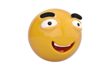 Kocaman bir gülümseme emoticon.3d illüstrasyon.