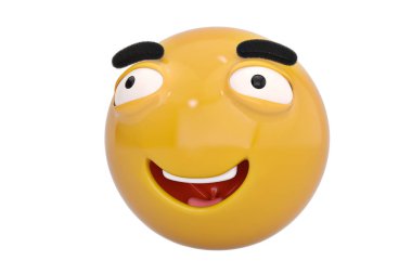 Kocaman bir gülümseme emoticon.3d illüstrasyon.