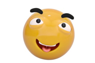 Kocaman bir gülümseme emoticon.3d illüstrasyon.