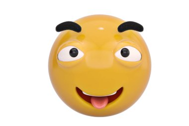 Kocaman bir gülümseme emoticon.3d illüstrasyon.