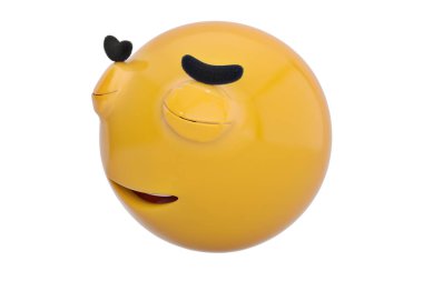 Rahatlamış yüz emoticon.3d illüstrasyon.