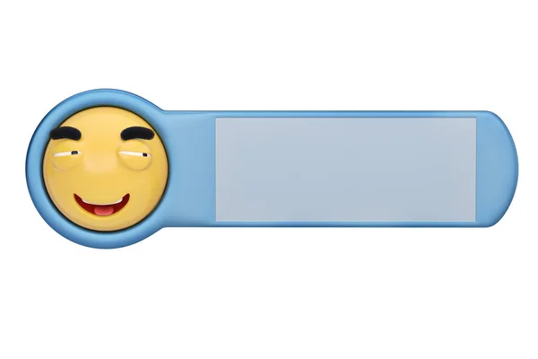 Smirking πρόσωπο emoticon σε μια απεικόνιση board.3d. — Φωτογραφία Αρχείου