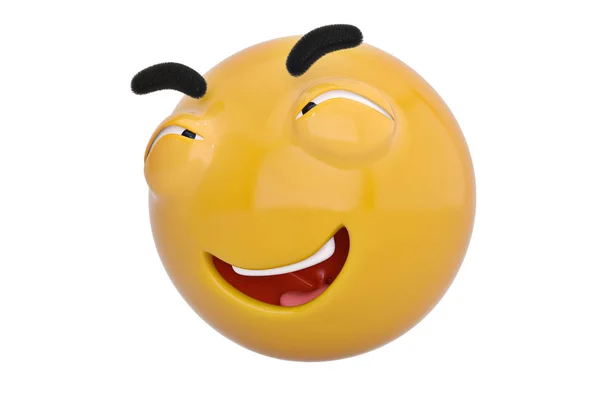 Smirking 얼굴 emoticon.3d 그림. — 스톡 사진