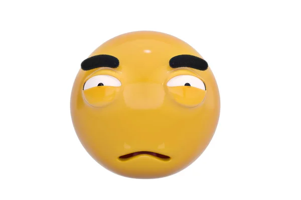 Emoticon.3D rosto decepcionado ilustração . — Fotografia de Stock