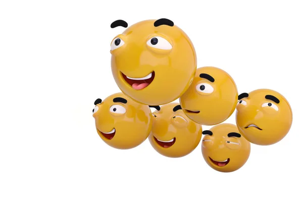 Ícones Emojis com expressões faciais isolat conceito de mídia social — Fotografia de Stock